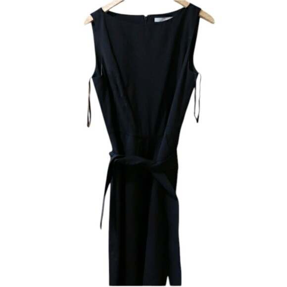 Ellen Tracy Black Sleeveless Sheath Midi Dress 10 - Picture 1 of 11